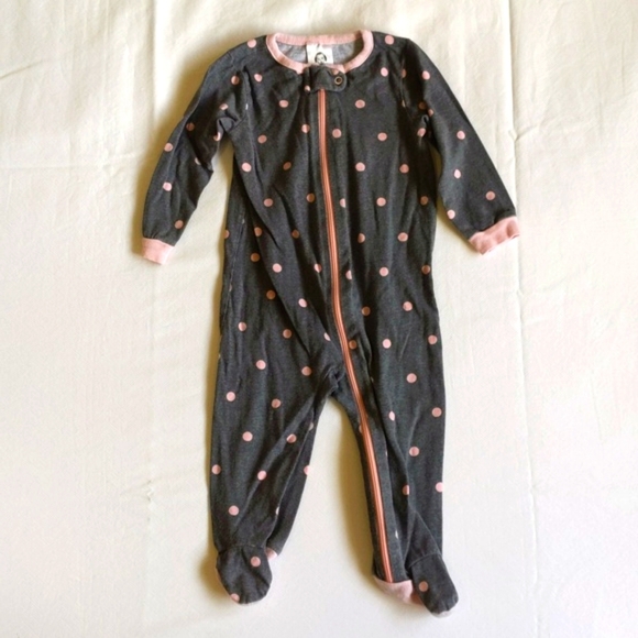 gerber cotton polkadot zipper footie sleeper pajamas 3-6 months baby girl - Picture 1 of 5
